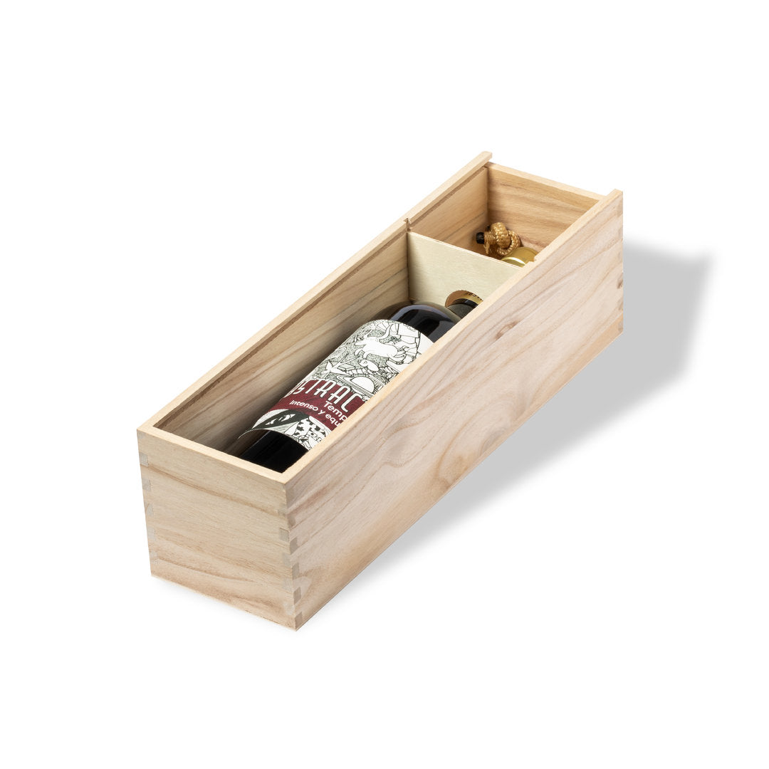 Boite de présentation 1 bouteille en bois GRIMBUR