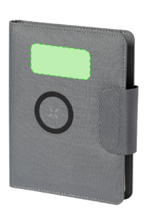Blocs note de 65 feuilles en polyester 300d rpet avec power bank 5000 mAh DAMBIER
