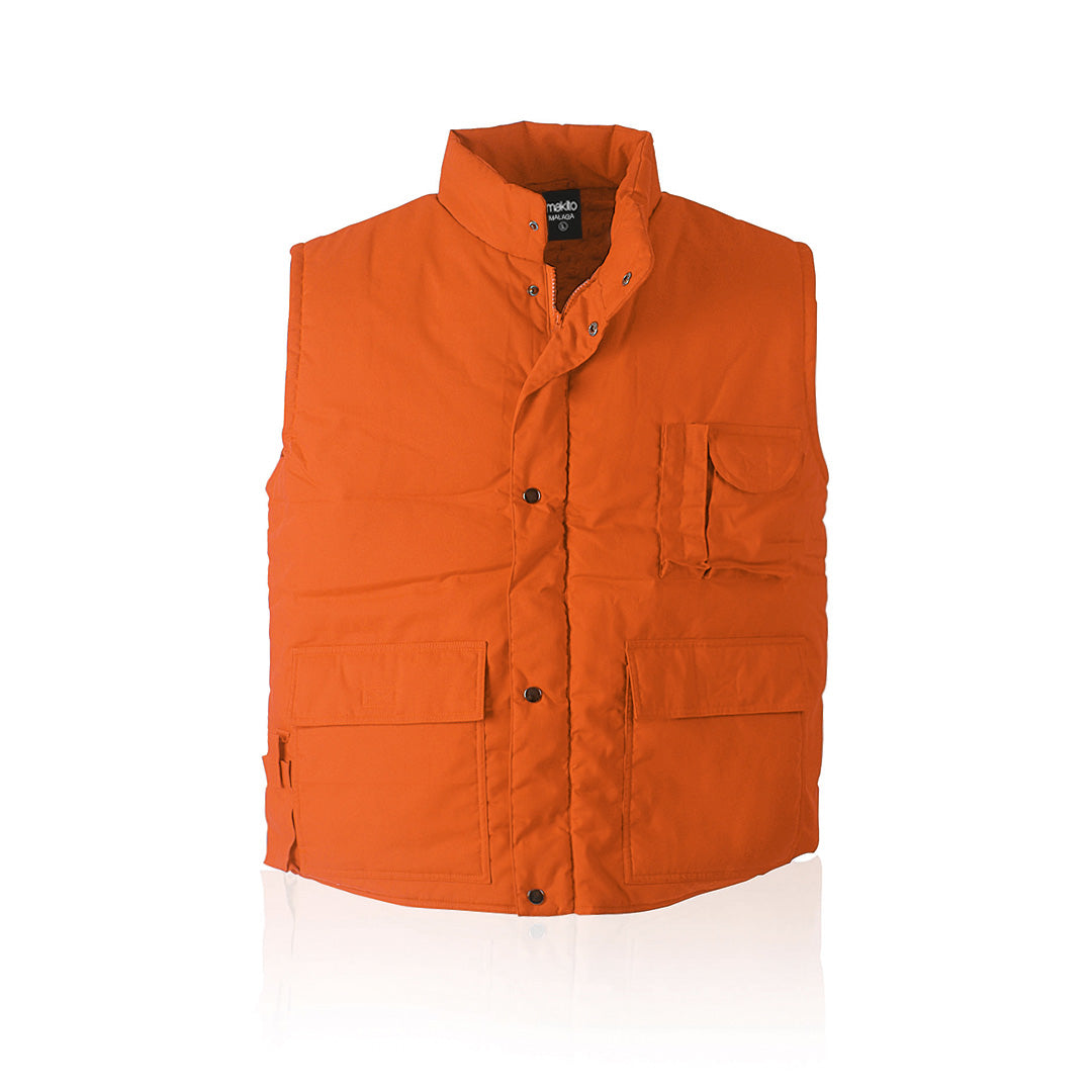 Gilet orange sans manche 65% polyester