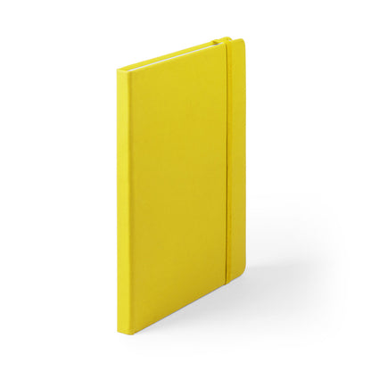 Bloc notes avec couverture rigide en cuir pu (similicuir), 100 feuilles CILUX jaune
