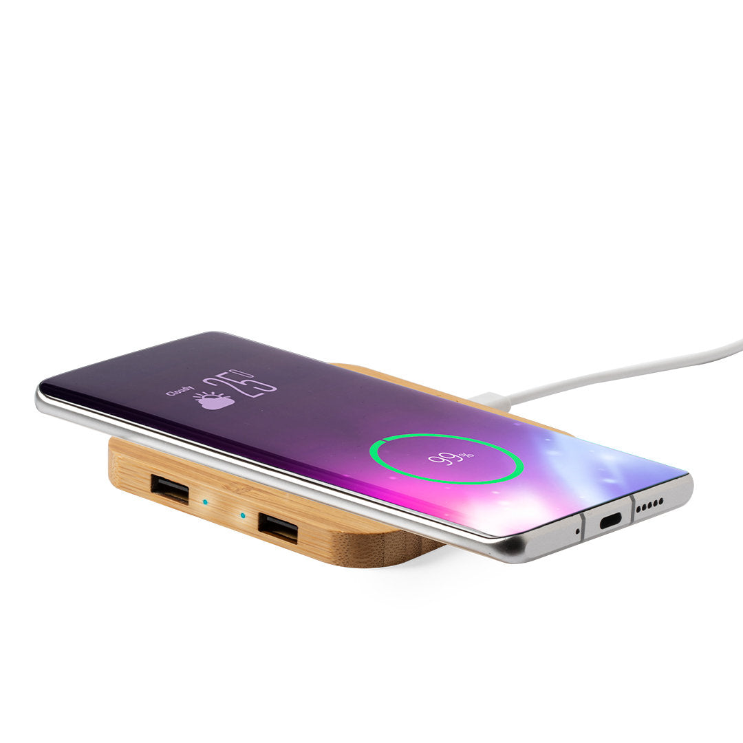 Chargeur à induction sans fil 10w en bambou DUMIAX