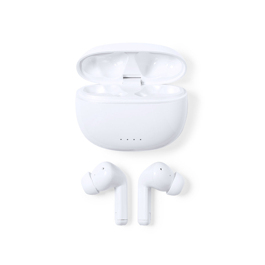 Écouteurs intra-auriculaires avec poste de charge 300 mAh MAINKY logo entreprise
