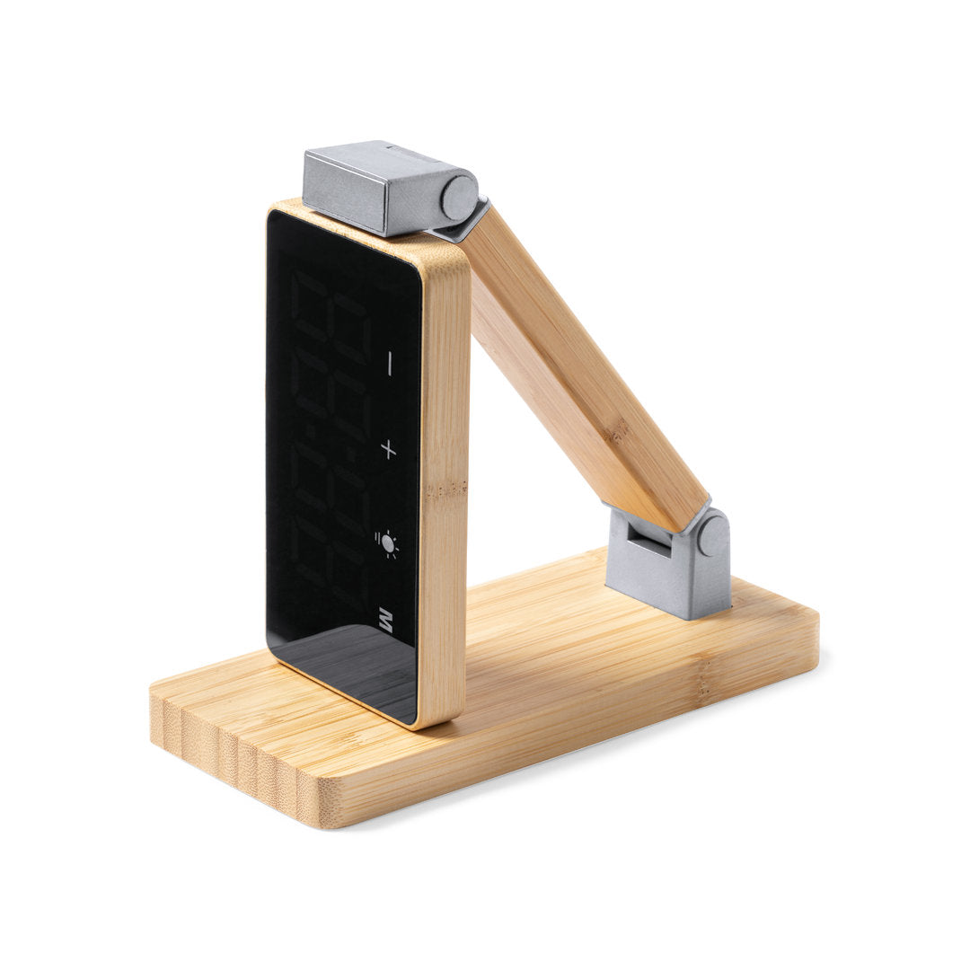 Horloge multifonction avec écran tactile sans fil 15w, pliable en bambou EDRES