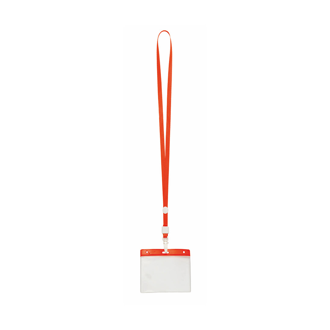 Lanyard en polyester avec badge en pvc MAES rouge