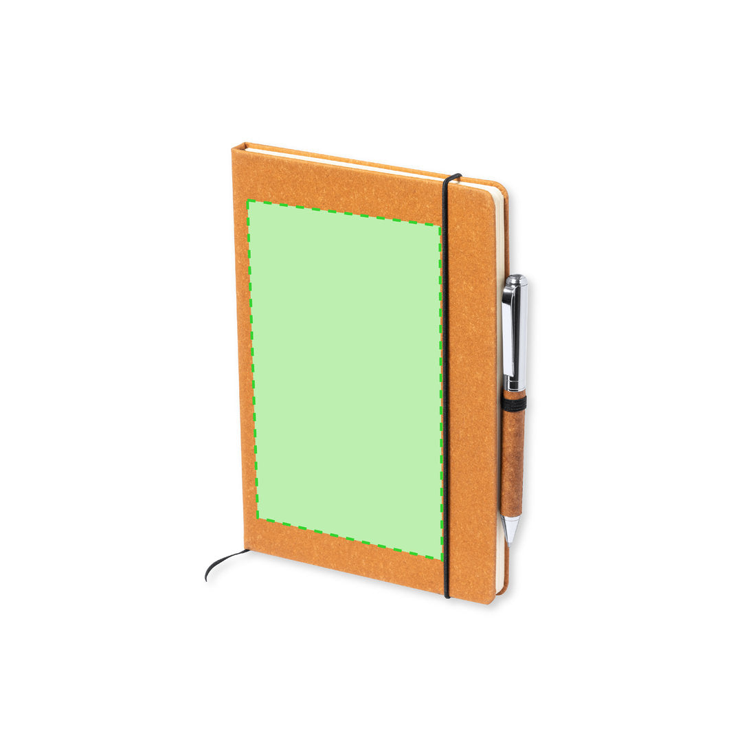 Set bloc-note et stylo en cuir recyclé NAUTHAX