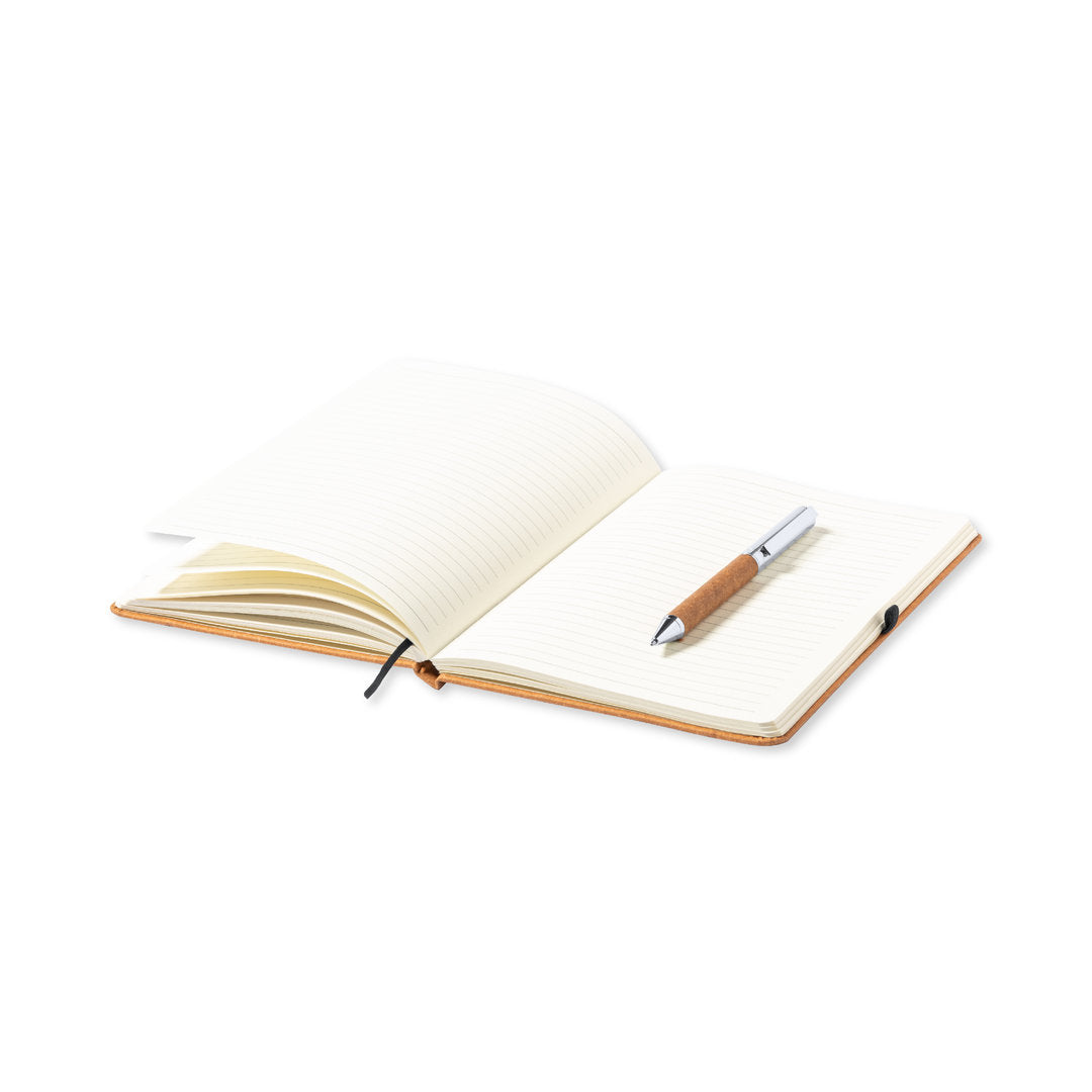 Set bloc-note et stylo en cuir recyclé NAUTHAX