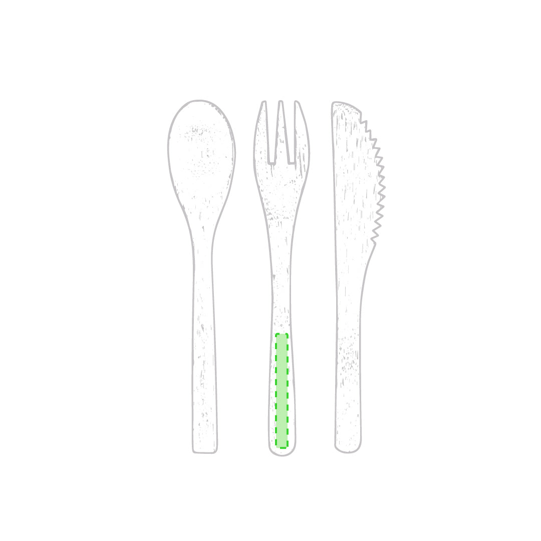Set de couverts en bambou avec étui en coton PLUSIN