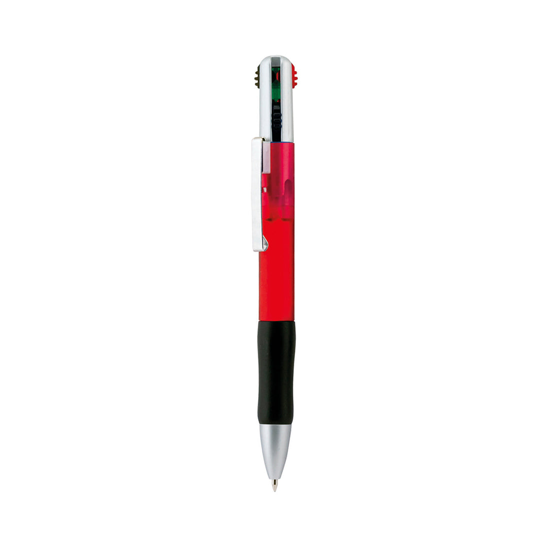 Stylo multifonction 4 en 1 avec mécanisme à poussoir rétractable pour une utilisation pratique personnalisable logo entreprise