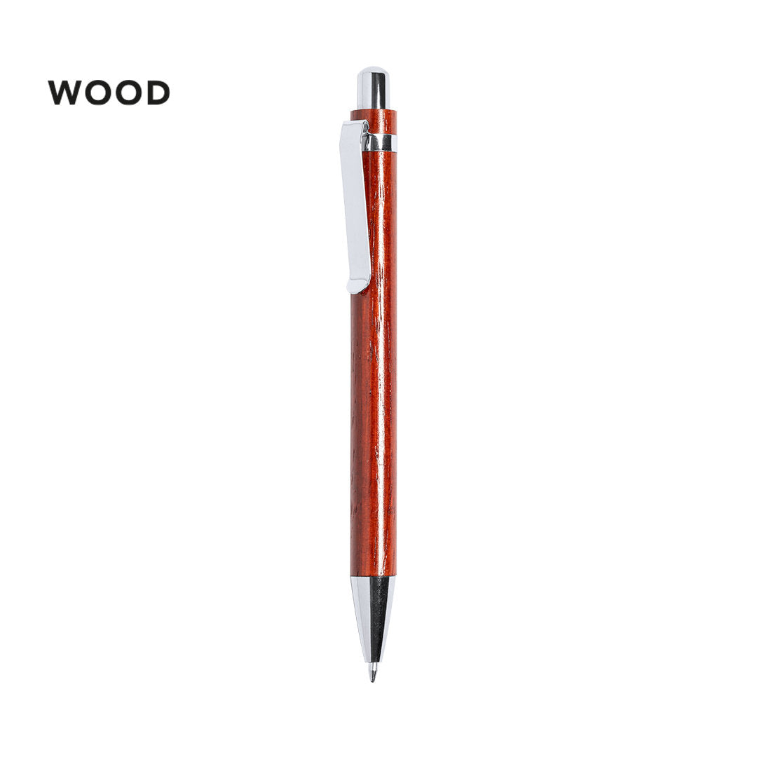 Stylo avec corps en bois, bouton poussoir CARONY
