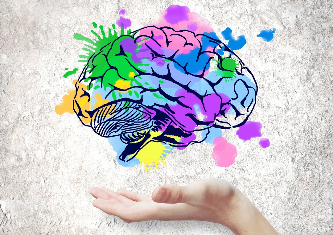 cerveau de la creativite dans une main