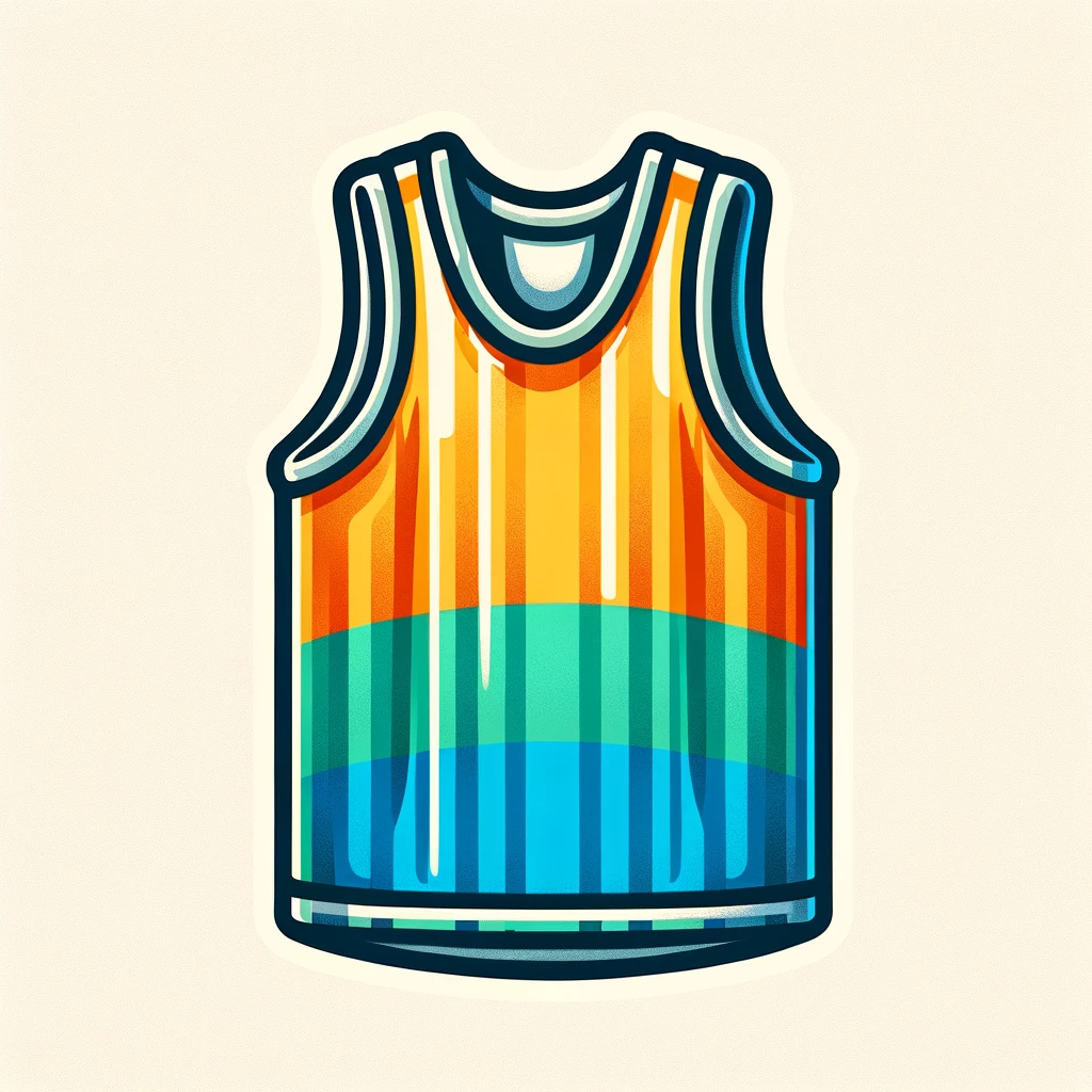 Chasuble de sport orange, léger et sans manches, conçu pour être porté par-dessus les vêtements lors d'activités sportives en équipe