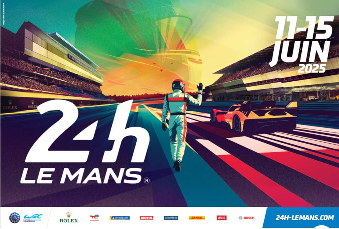 affiche officielle des 24h du Mans, avec les sponsors et la date 