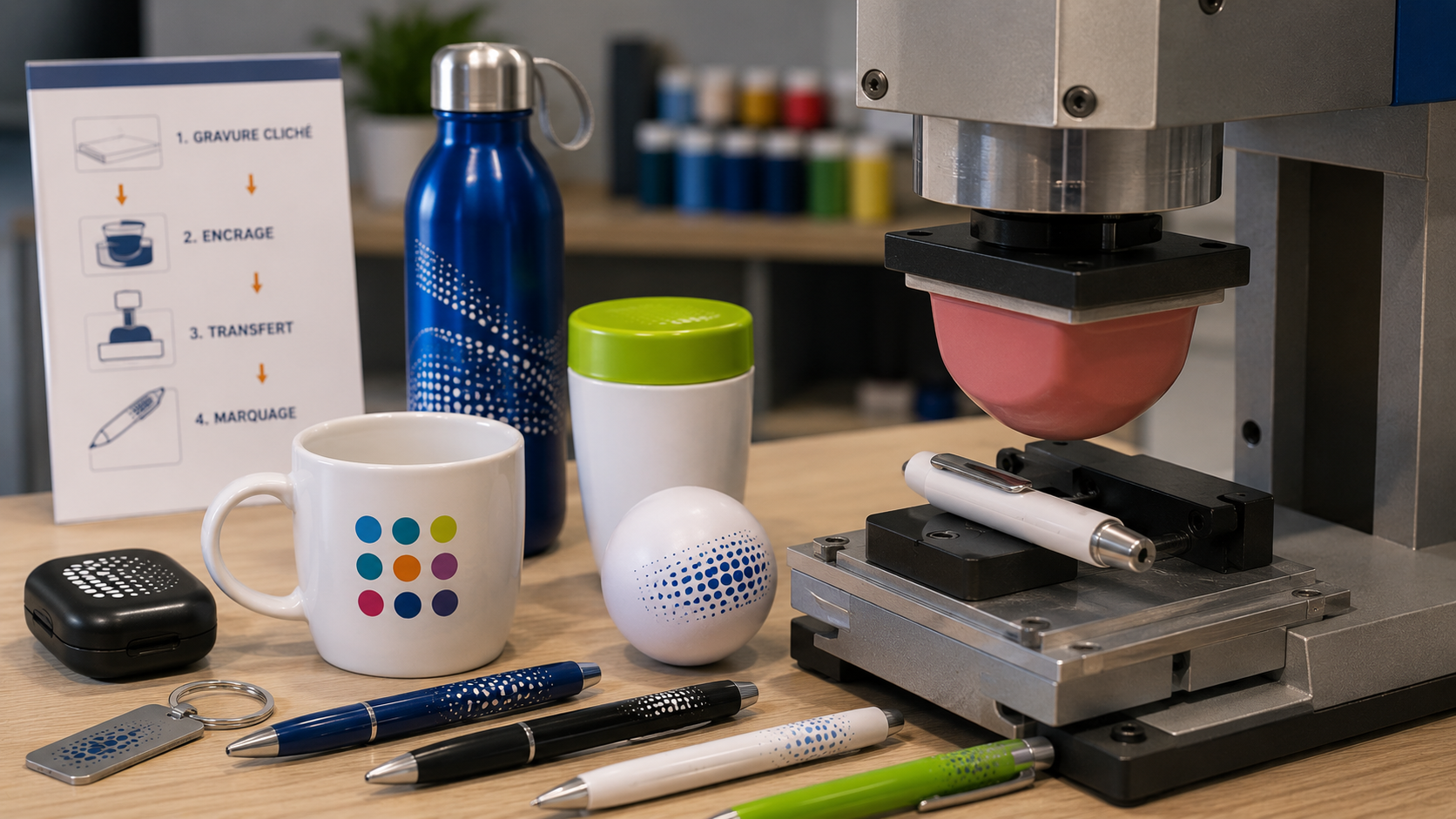 atelier de tampographie et objets promotionnels