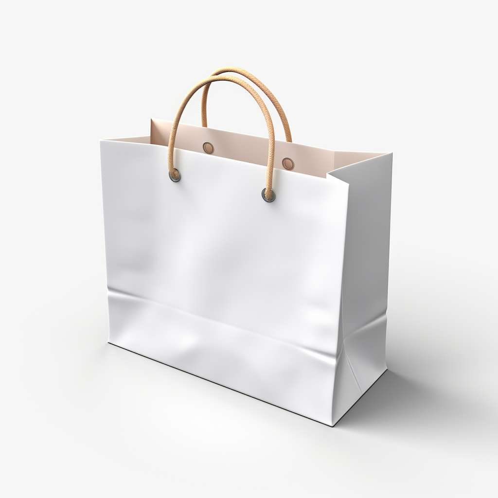 Illustration d'un plan isométrique d'un sac de course blanc sur un fond blanc