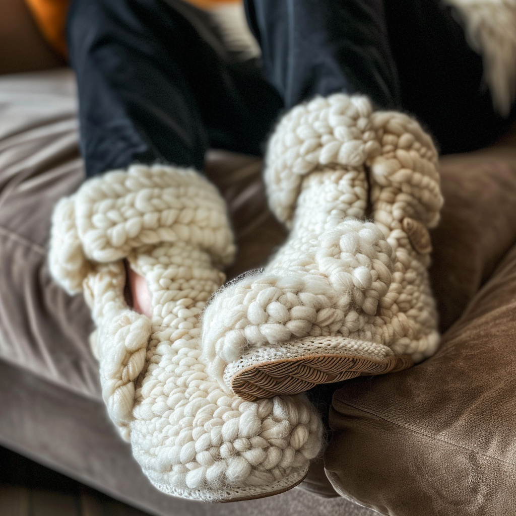 Petits chaussons blancs en coton