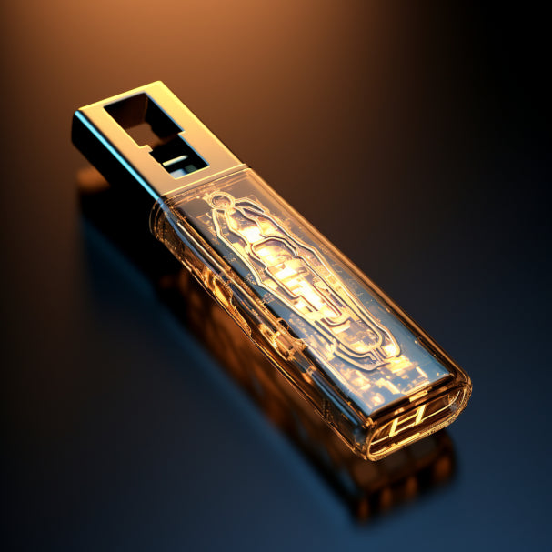 Clé usb en or, personnalisée pour une entreprise qui souhaite promouvoir sa marque