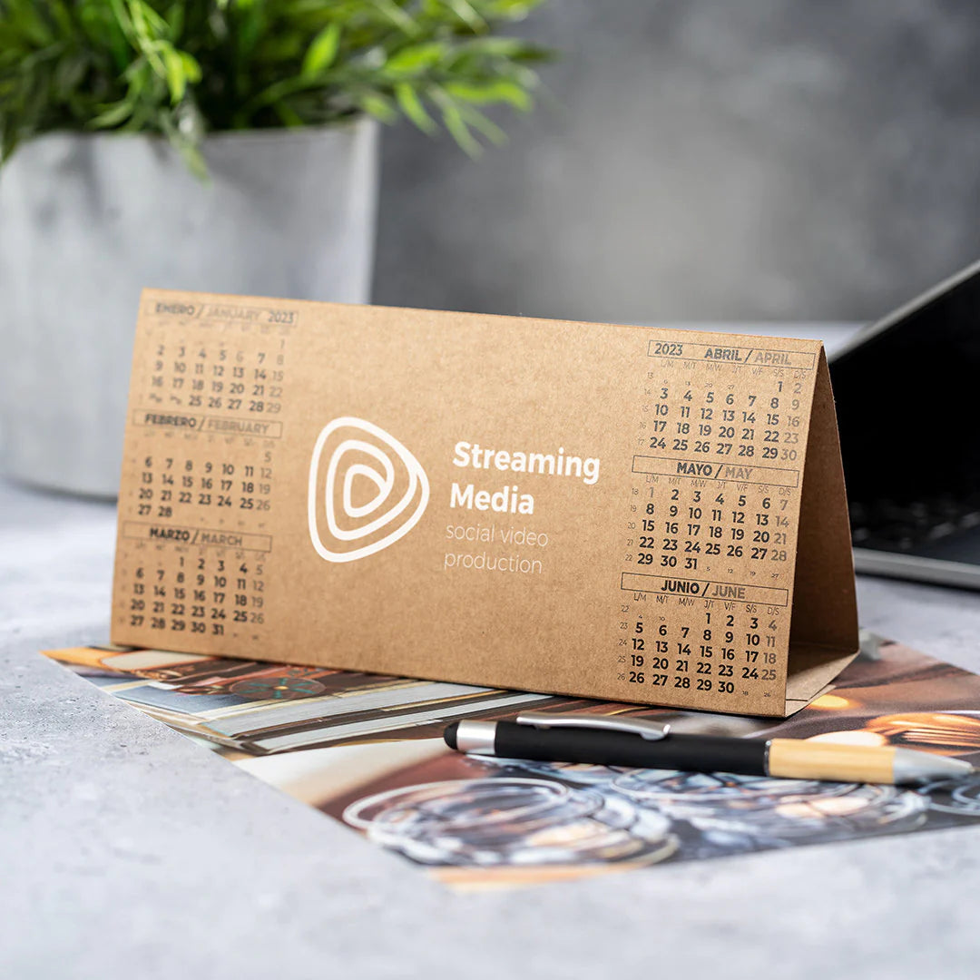 Calendrier de bureau personnalisable en carton recyclable