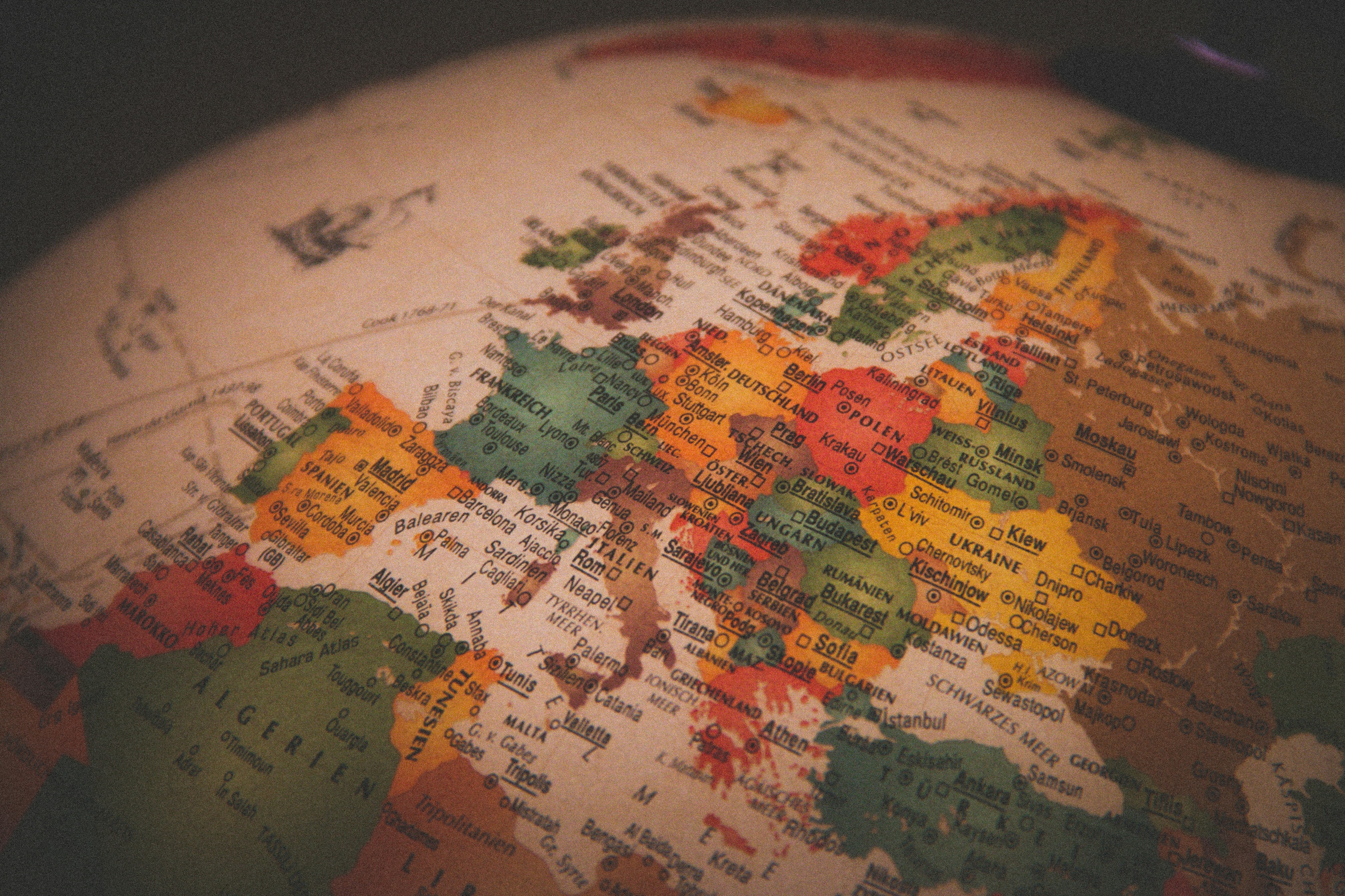 globe sur l'Europe