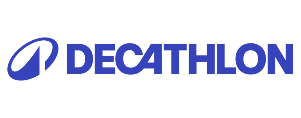 LOGO Décathlon sur un fond blanc - écriture bleue