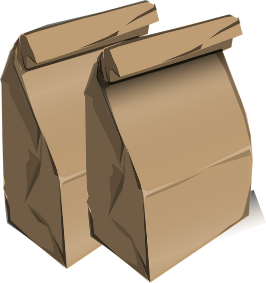 deux sacs en papier recyclable marrons