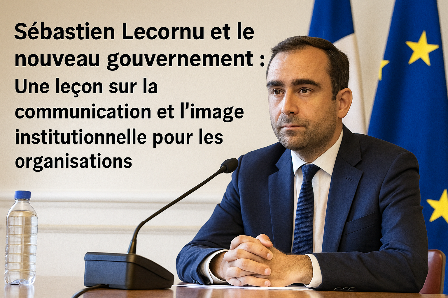 sebastien lecornu en costume communication par l'image
