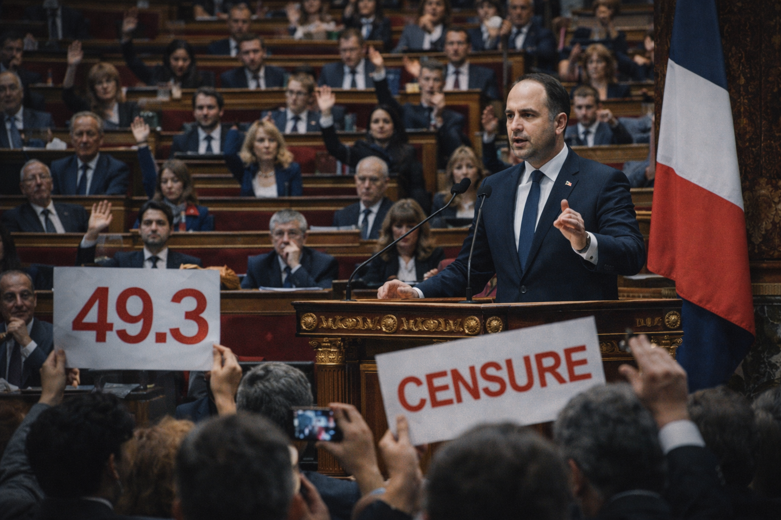 lecornu contesté 49-3 censure assemblee nationale