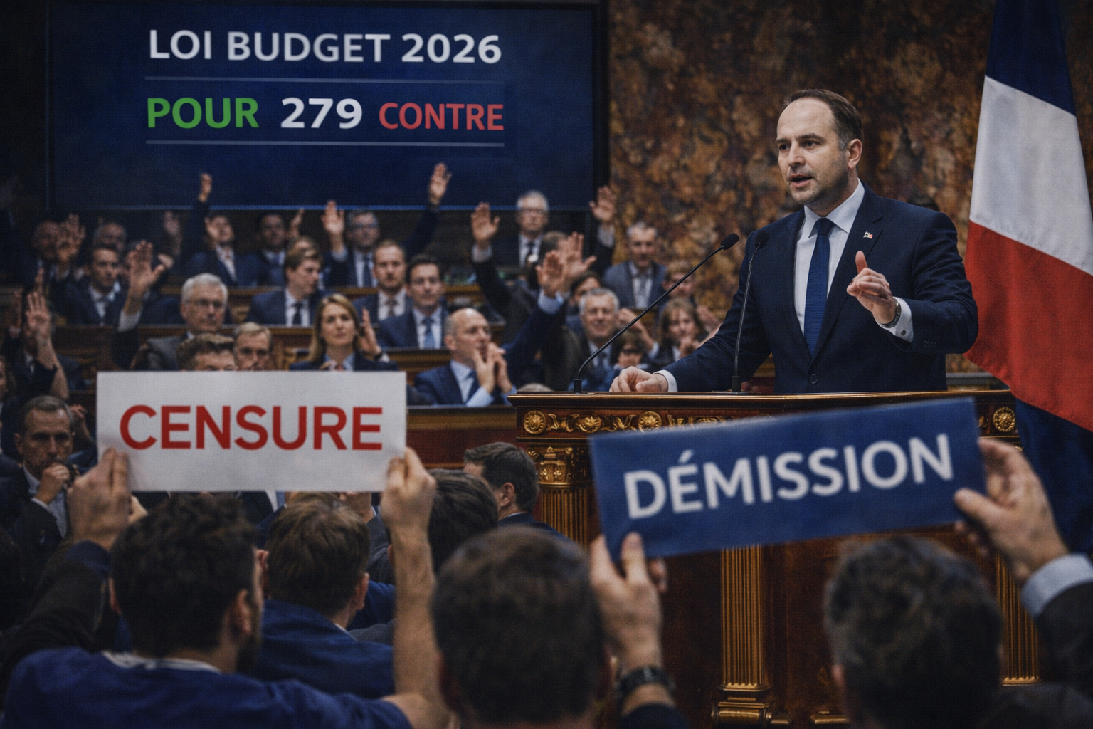 loi budget 2026 vote sous tension entre censure et demission