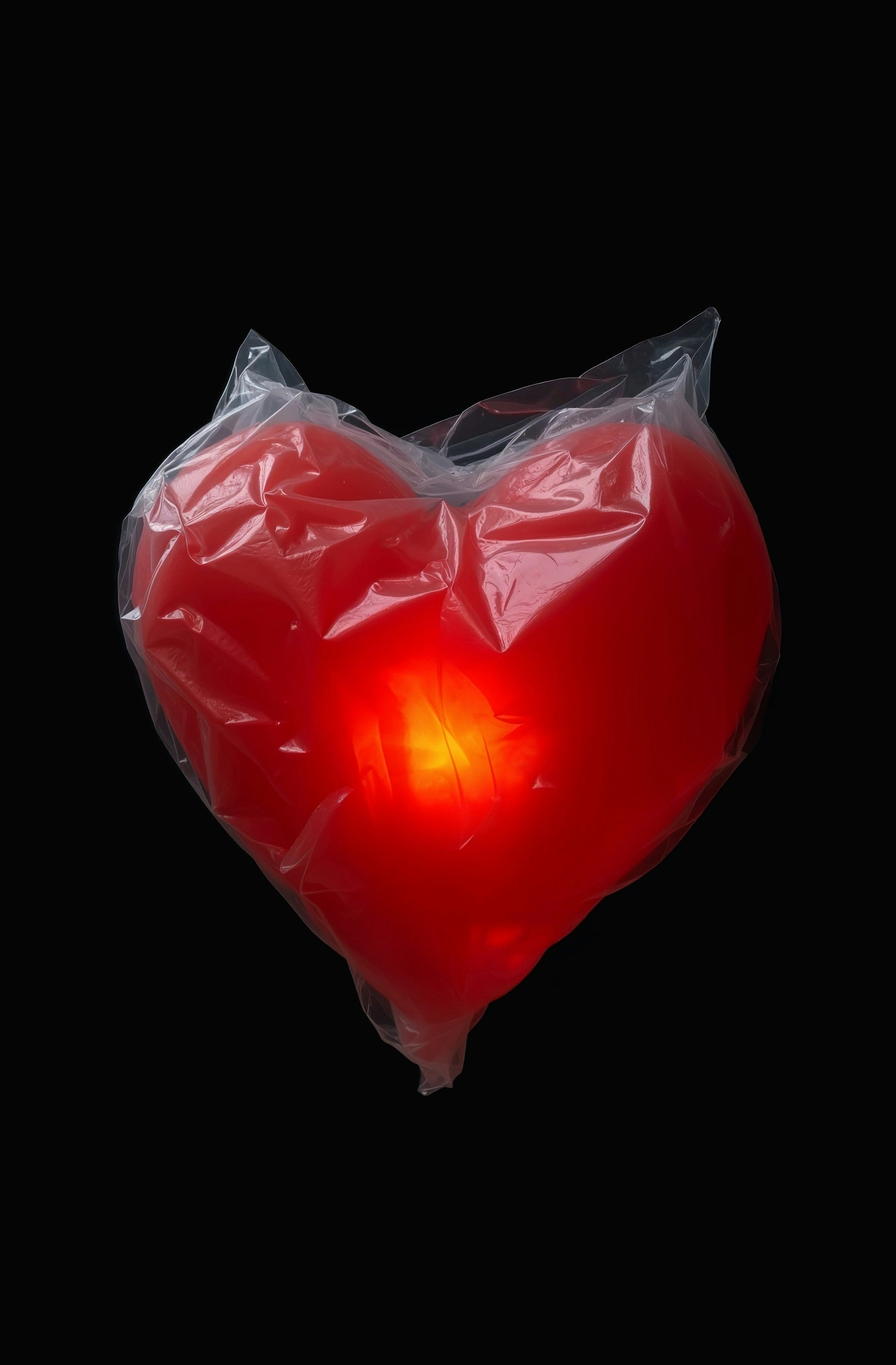 coeur rouge avec une lumière au milieu 