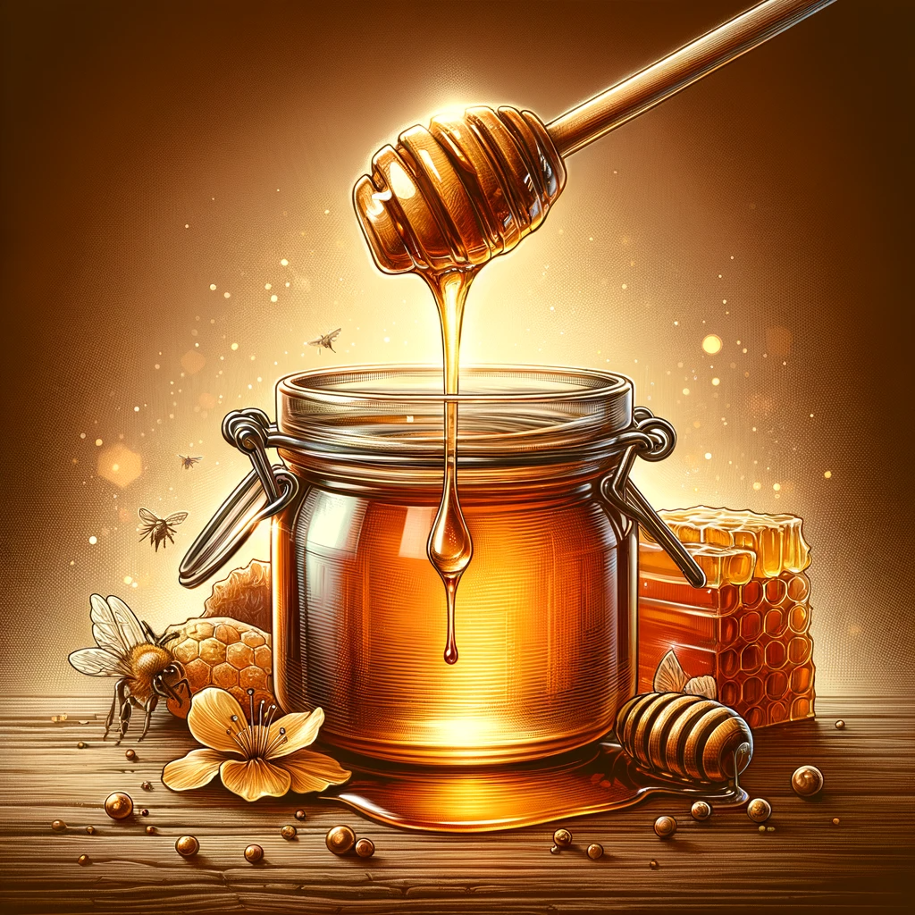 Magnifique illustration d'un pot de miel 
