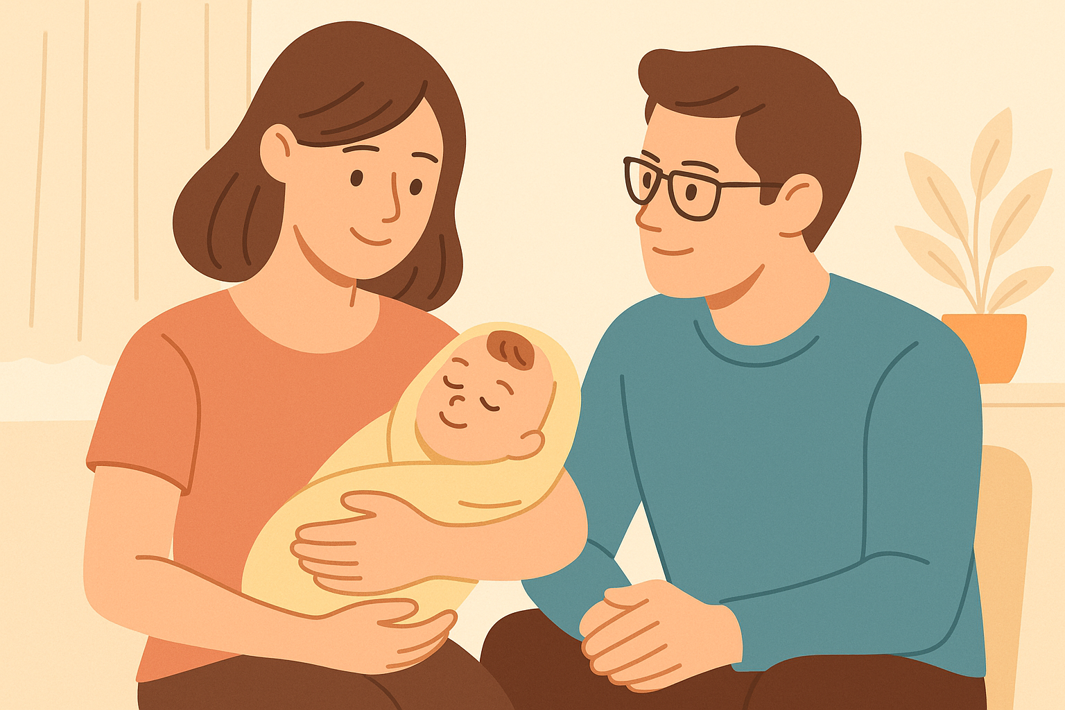 parents homme et femme avec enfant