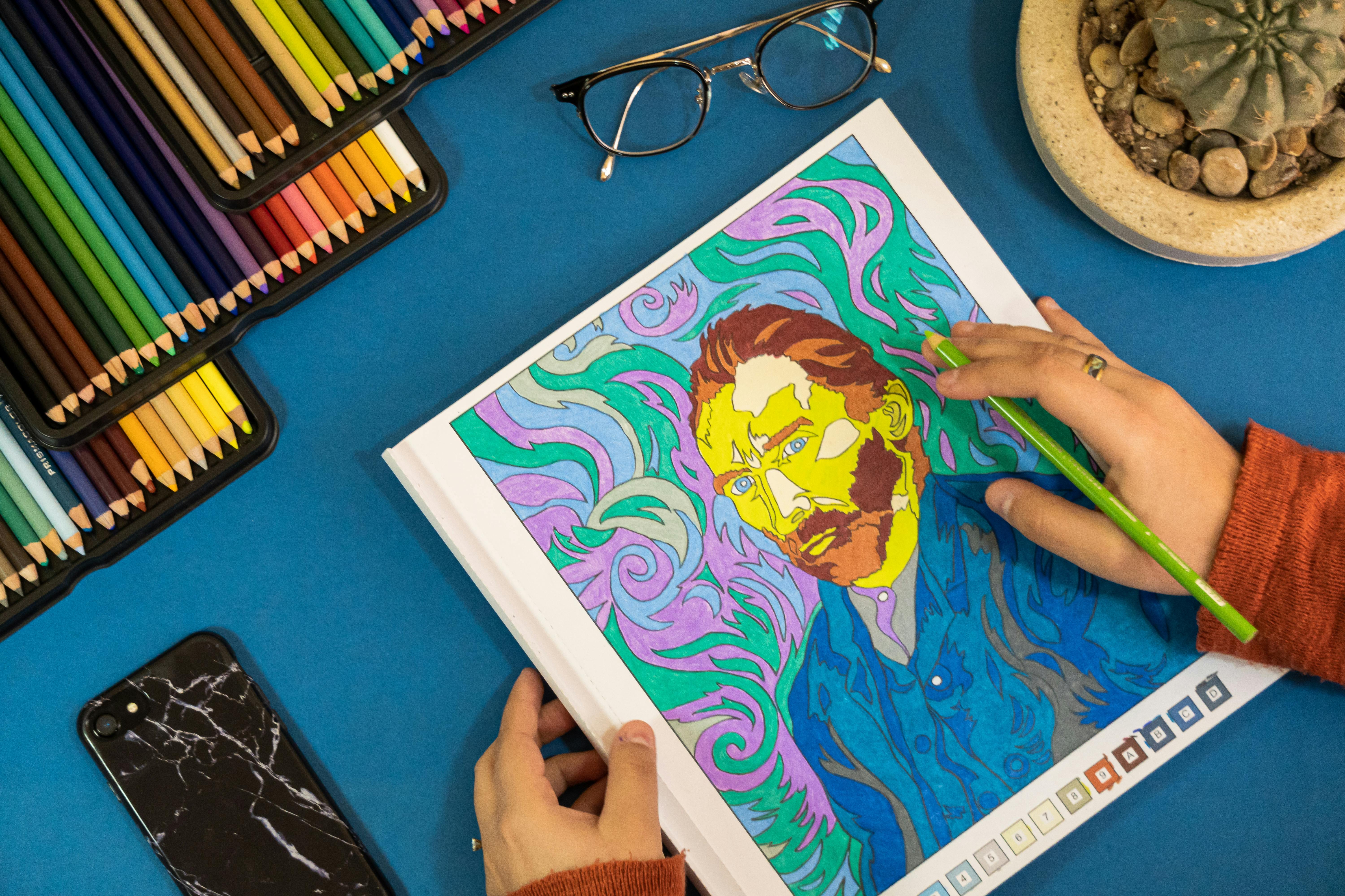 dessin Vincent Van Gogh colorés