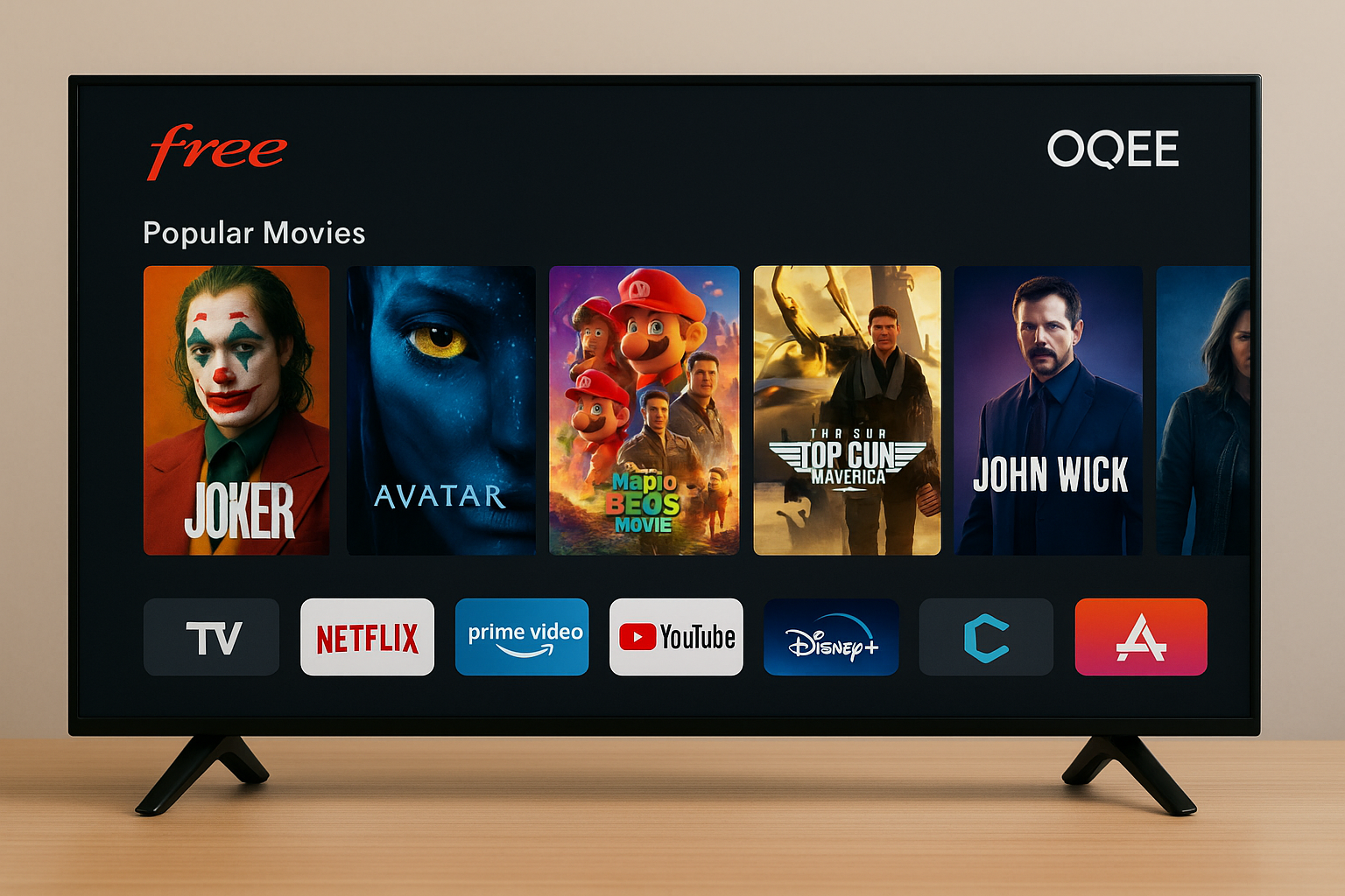 tv avec free oqee tv avatar joker top gun