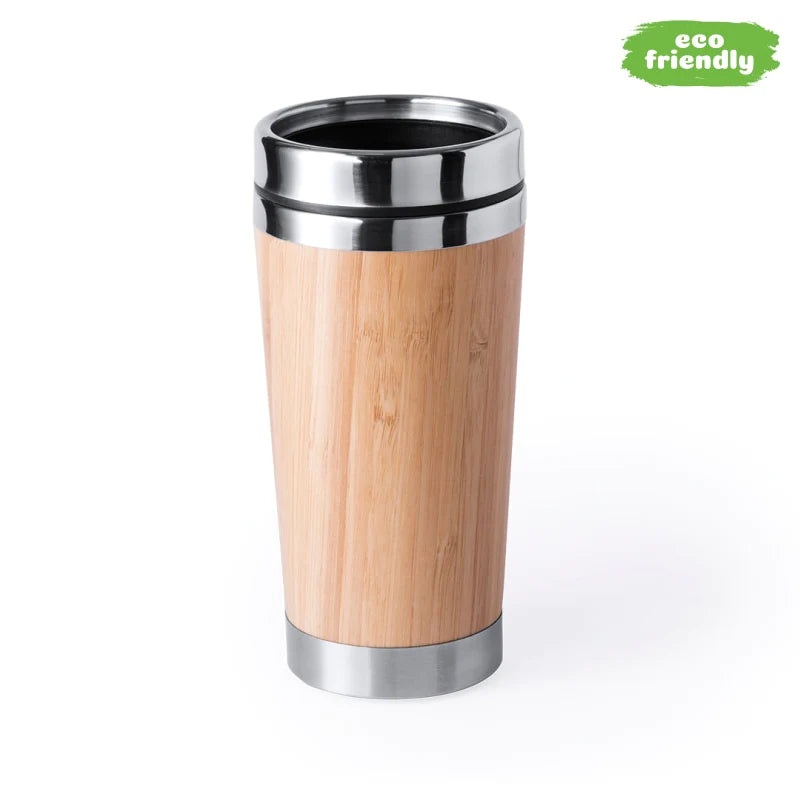 Verre thermique en acier inoxydable et bambou
