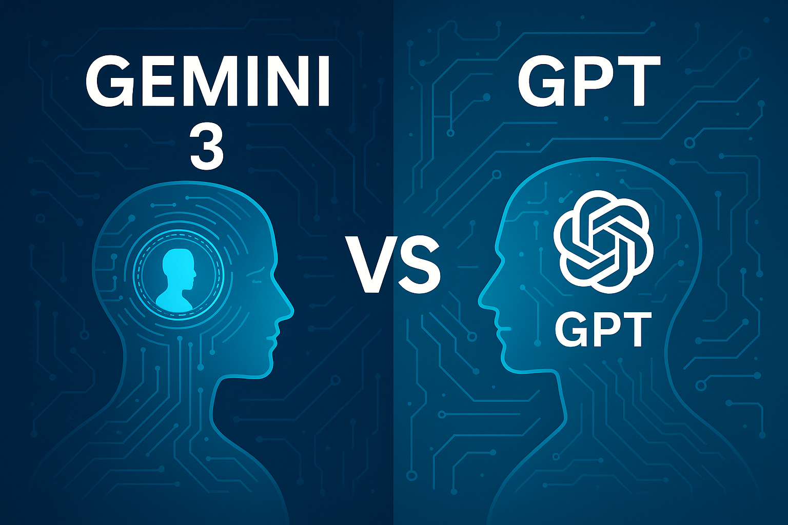 versus d'ia, gemini 3 à gauche et chat gpt à droite
