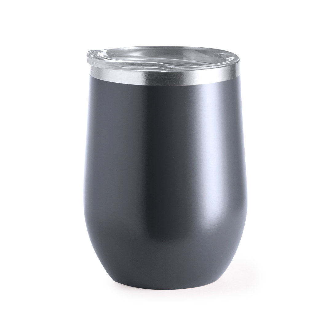 Verre thermique en acier inoxydable 350 ml BOBBY gris personnalisable