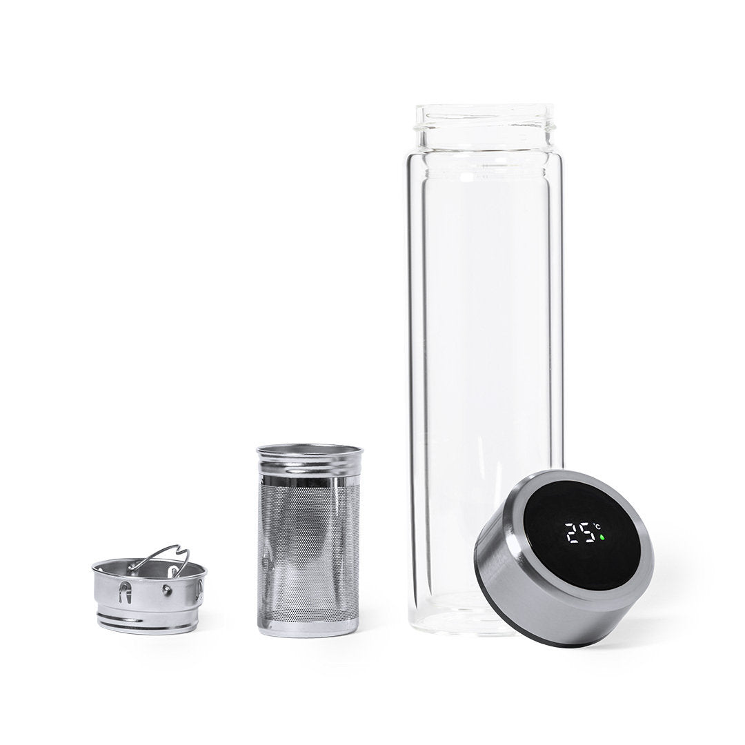 Thermos acier inoxydable et verre borosilicaté sans bpa 390ml BEKINS personnalisable logo