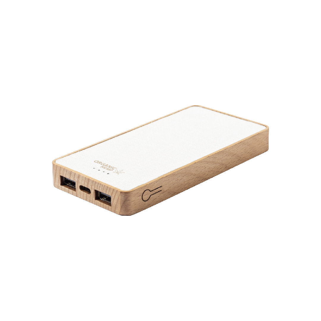 Power Bank 8000 mAh chanvre et bois naturel MESKAT