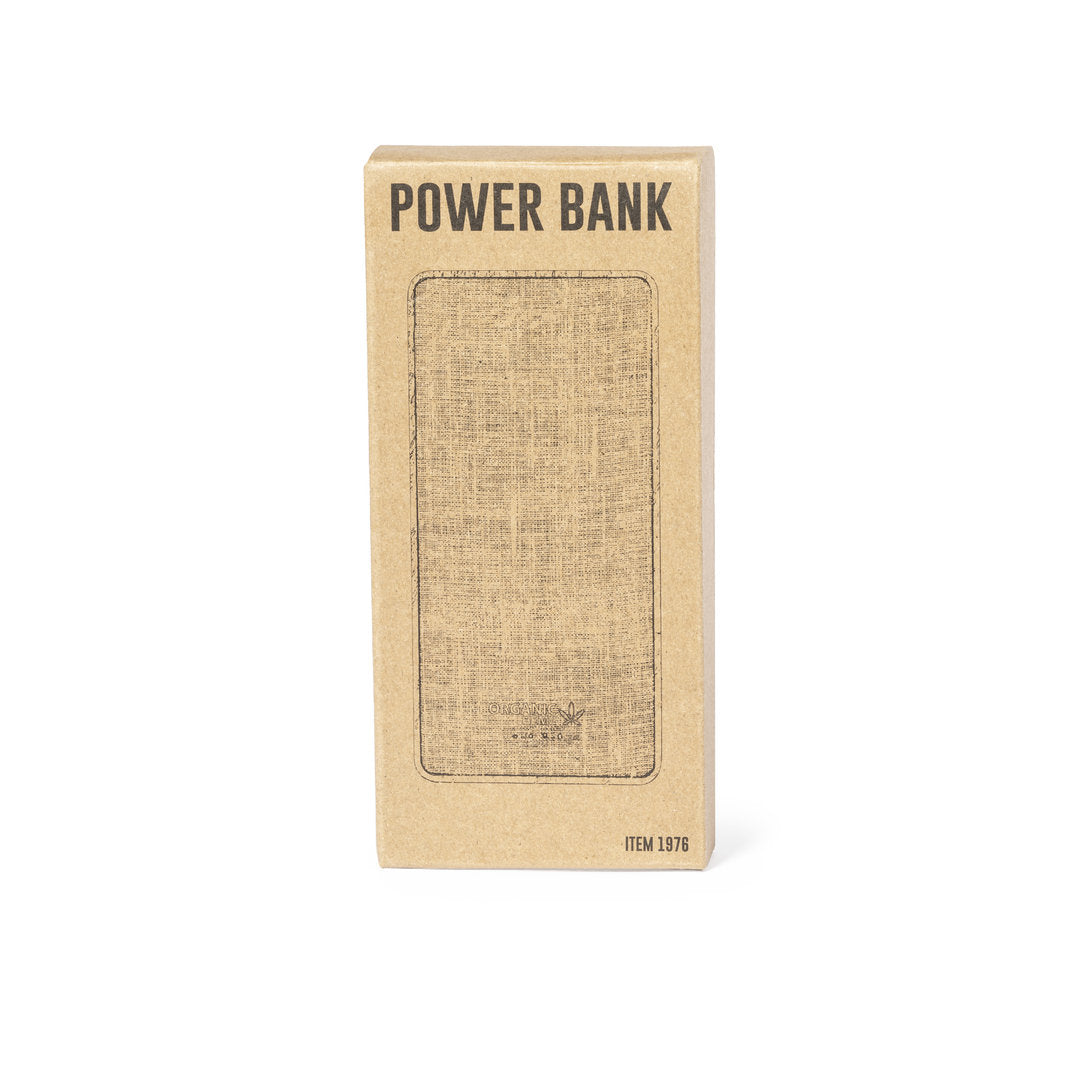 Power Bank 8000 mAh chanvre et bois naturel MESKAT avec étui carton