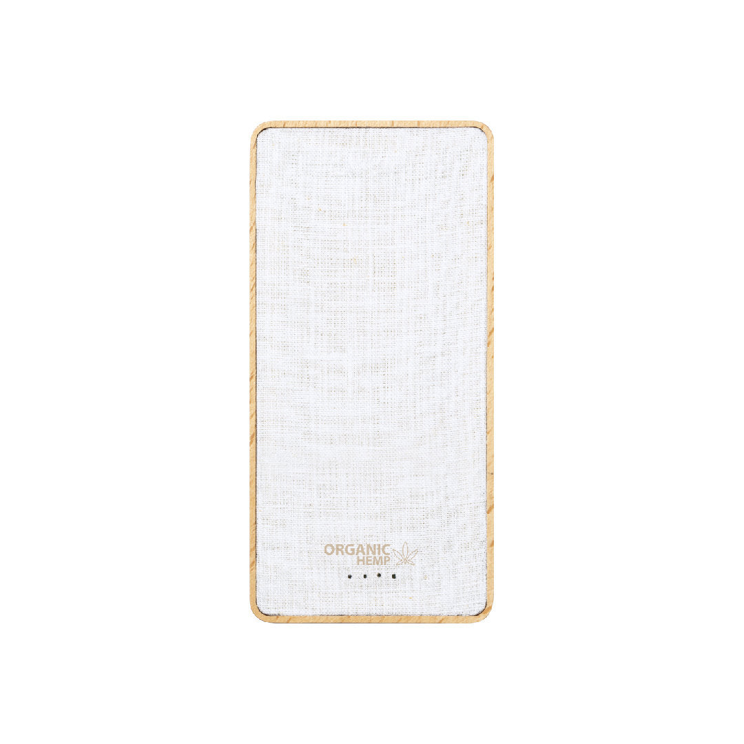 Power Bank 8000 mAh chanvre et bois naturel MESKAT blanc et bois