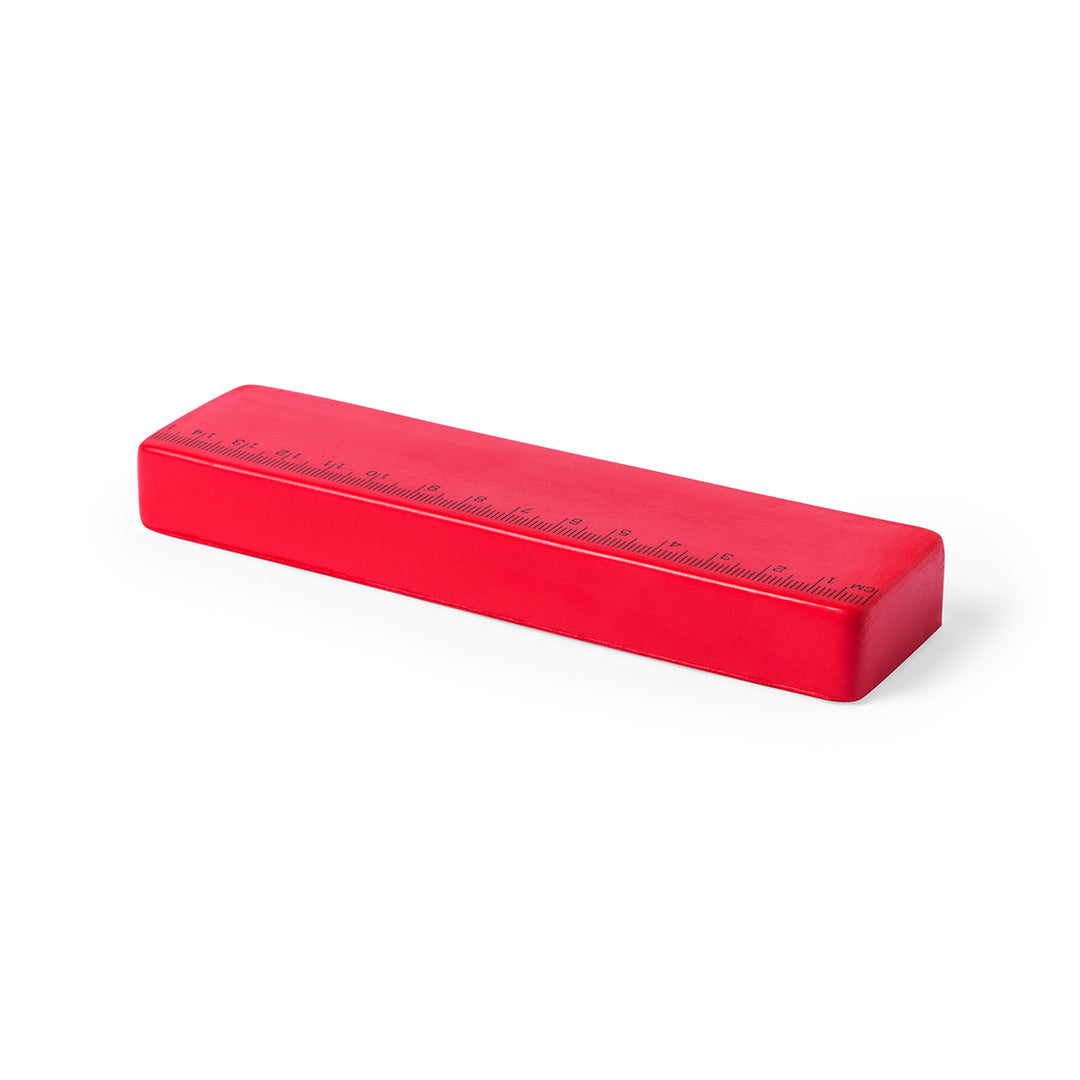 Règle antistress rouge à l'horizontale