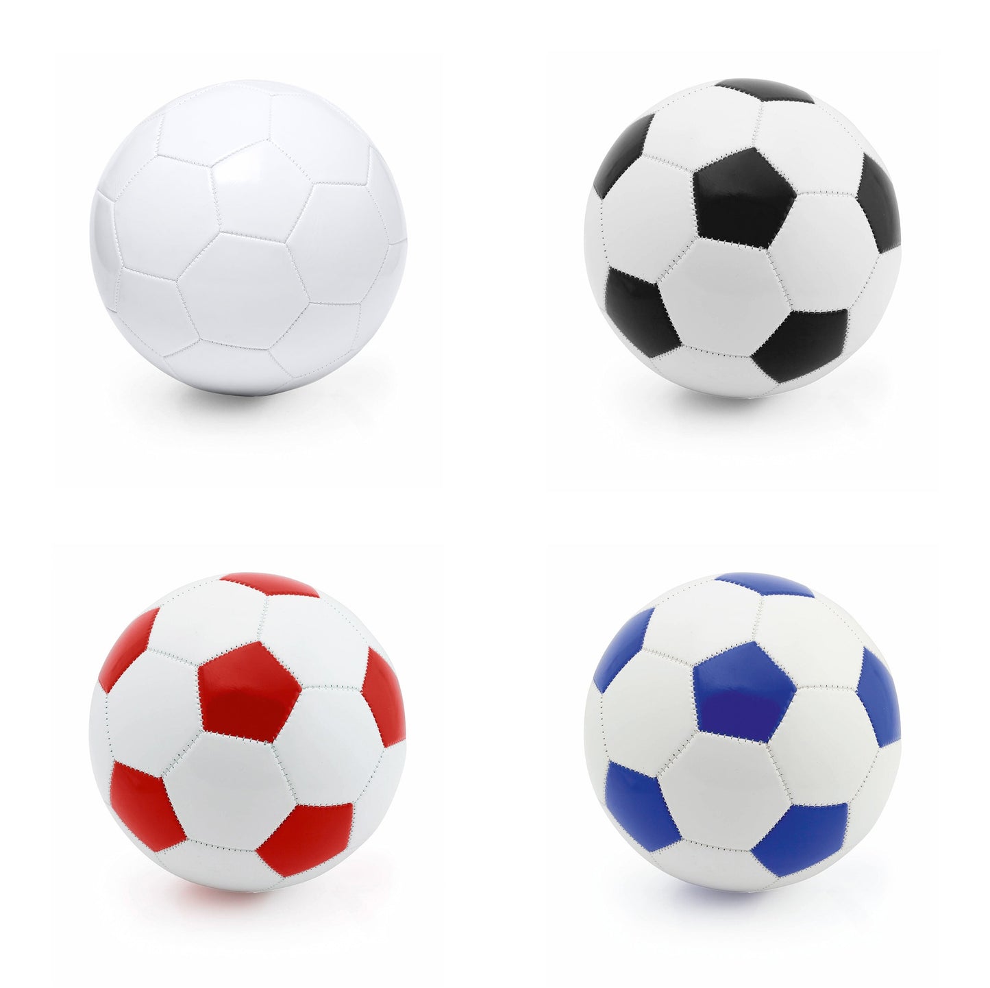 Ballon de football taille 5 design rétro, panneaux blancs et pentagonaux colorés en similicuir