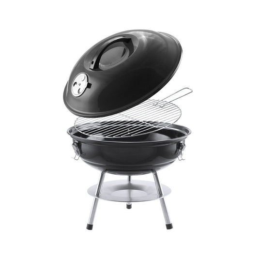 Barbecue en acier au carbone noir durable avec couvercle et poignée confortable avec logo entreprise