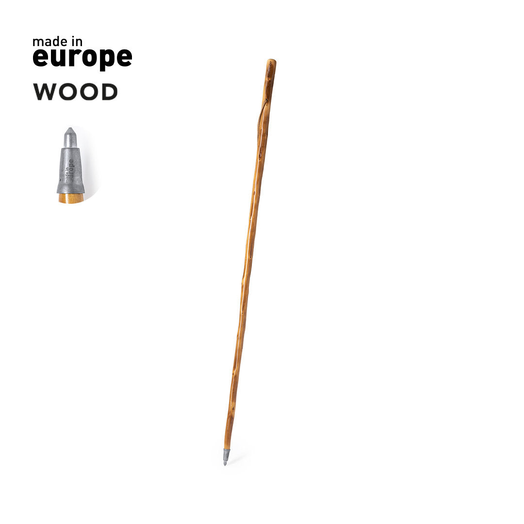 Canne de marche classique en bois naturel résistant et flexible personnalisable logo entreprise