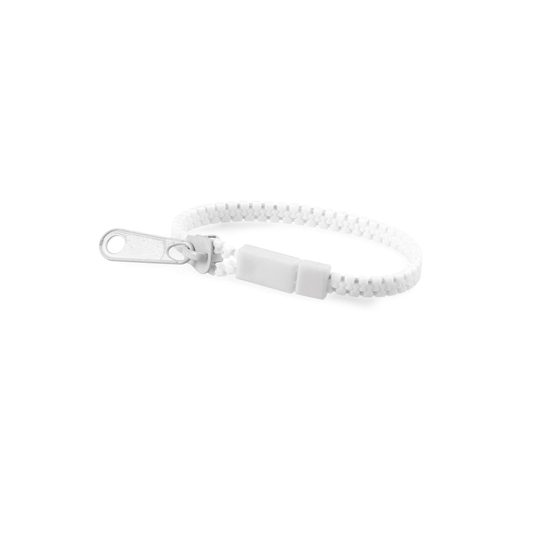 Bracelet blanc en forme de fermeture éclaire