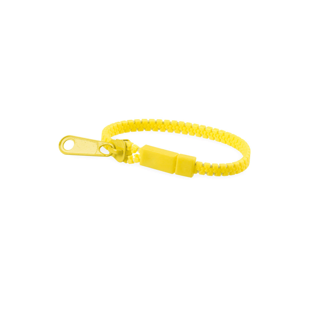 Bracelet jaune en forme de fermeture éclaire