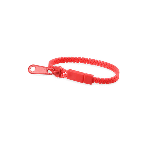 Bracelet rouge en forme de fermeture éclaire