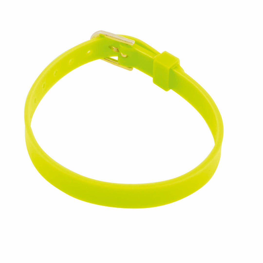 Bracelet jaune fluo en pvc ajustable avec boucle métal