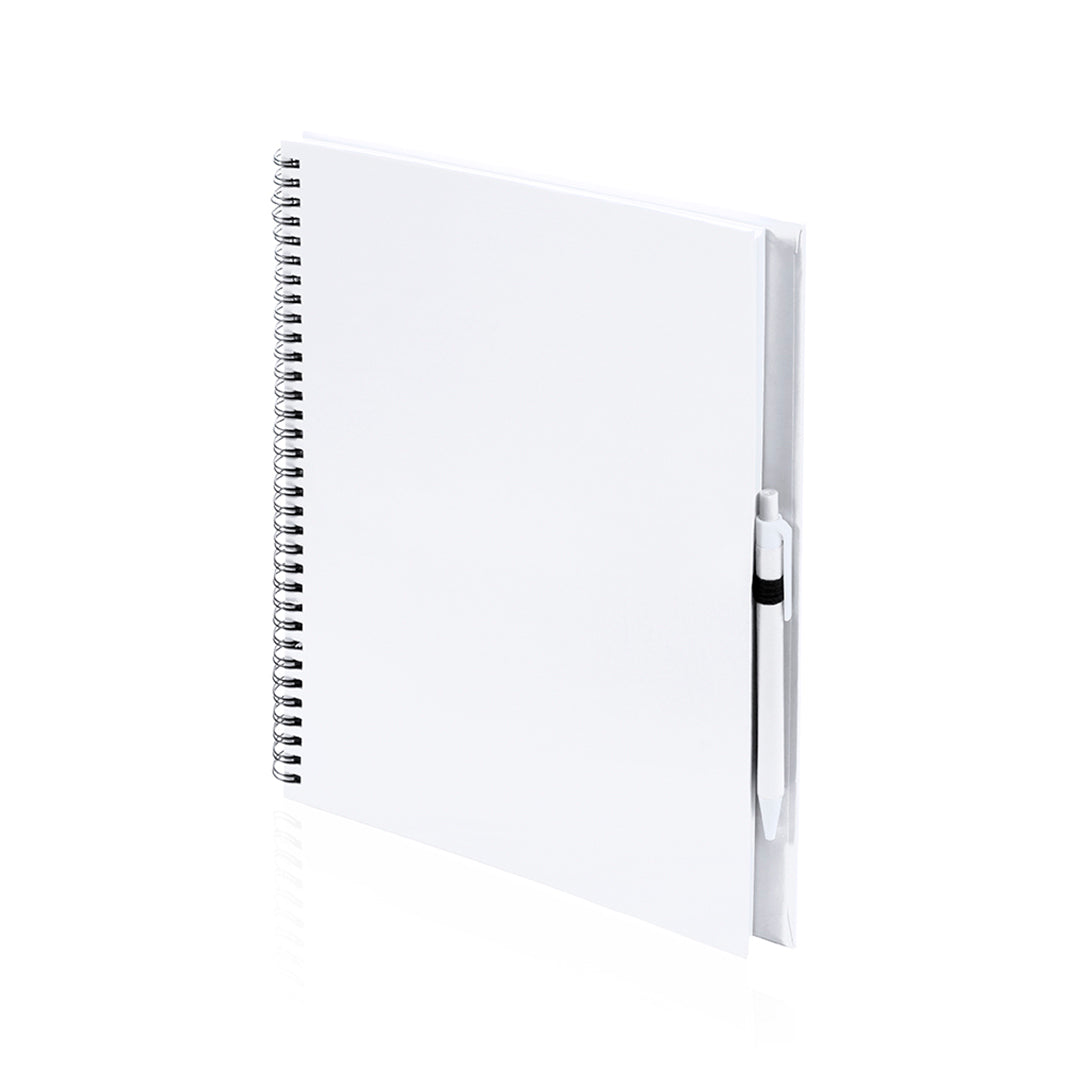 Cahier spirales carton recyclé 80 feuilles TECNAR blanc