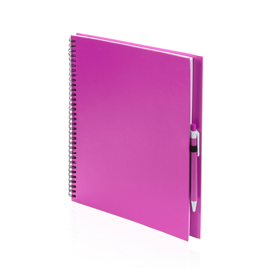 Cahier spirales carton recyclé 80 feuilles TECNAR rose