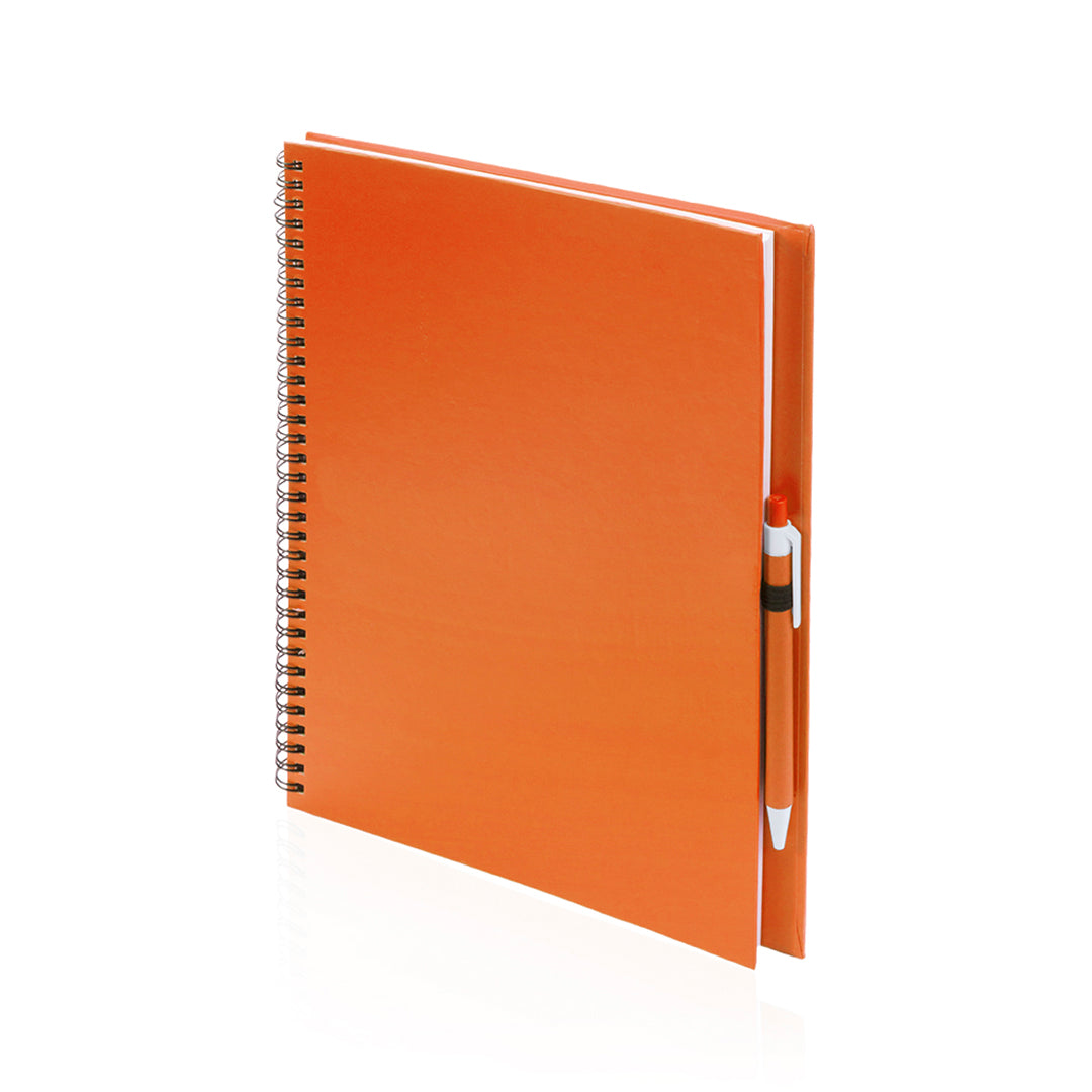 Cahier spirales carton recyclé 80 feuilles TECNAR orange